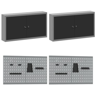 vidaXL Set Εργαλειοθήκης 10 Τεμαχίων Μαύρο Ατσάλι