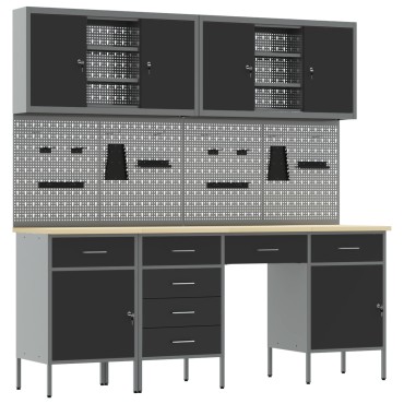 vidaXL Σετ Εργασίας 10 Τεμάχια Μαύρο Ατσάλι