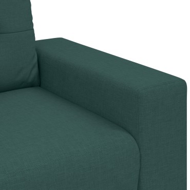 vidaXL Σετ 3 Τεμαχίων Καναπέ με Μαξιλάρια - Σκούρο Πράσινο Ύφασμα