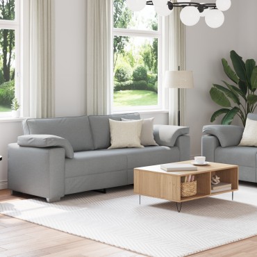 Σετ Καναπέ 2 τεμ. με Γκρι Σατέν Μαξιλάρια 160x77x82 cm  Διθέσιος