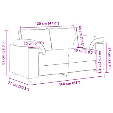 Σετ Καναπέ 2 τεμ. με Γκρι Σατέν Μαξιλάρια 160x77x82 cm  Διθέσιος