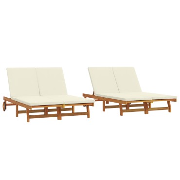 vidaXL Ξαπλώστρα Καφέ 125x200x84cm Στερεό Ξύλο Ακακίας 1 τεμ.