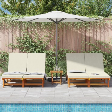 vidaXL Ξαπλώστρα Καφέ 125x200x84cm Στερεό Ξύλο Ακακίας 1 τεμ.