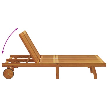 vidaXL Ξαπλώστρα Καφέ 125x200x84cm Στερεό Ξύλο Ακακίας 1 τεμ.