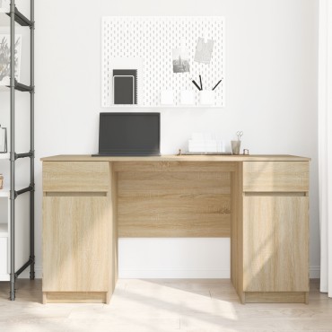 vidaXL Γραφείο Sonoma Δρυς Επεξεργασμένο ξύλο 140x49x76cm 1 τεμ.
