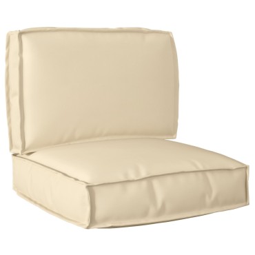 vidaXL Σετ μαξιλαριών παλετών 2 τεμαχίων Μπεζ Oxford Fabric