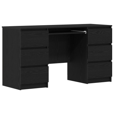 vidaXL Γραφεία 2 τεμ. Μαύρο Δρύς 140x50x76cm Κατασκευασμένο ξύλο