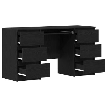 vidaXL Γραφεία 2 τεμ. Μαύρο Δρύς 140x50x76cm Κατασκευασμένο ξύλο