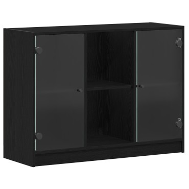 vidaXL Μπουφέ Μαύρο Δρυς 102x37x75,5cm Κατασκευασμένο Ξύλο 1 τεμ.