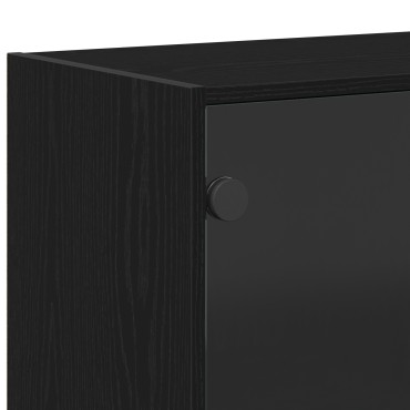 vidaXL Μπουφέ Μαύρο Δρυς 102x37x75,5cm Κατασκευασμένο Ξύλο 1 τεμ.