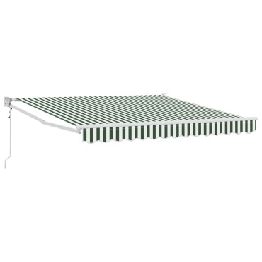 Ανασυρόμενη τέντα vidaXL Πράσινη και Λευκή 350x250 cm