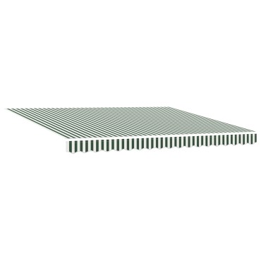 vidaXL Ανασυρόμενη τέντα Πράσινη και Λευκή 400x300 cm