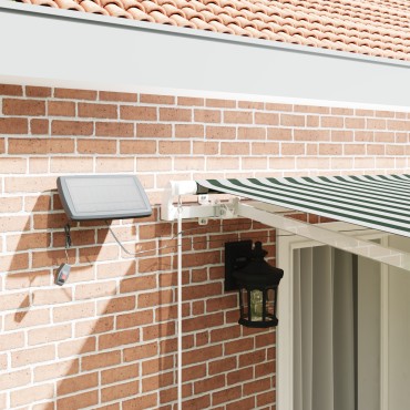 vidaXL Μηχανική Ανασυρόμενη Τέντα με LED Πράσινη και Λευκή 400x300 εκ