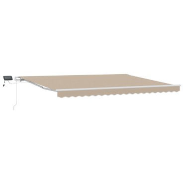 vidaXL Μηχανική Ανασυρόμενη Τέντα με LED Μπεζ 450x350 εκ