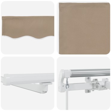 vidaXL Μηχανική Ανασυρόμενη Τέντα με LED Μπεζ 450x350 εκ