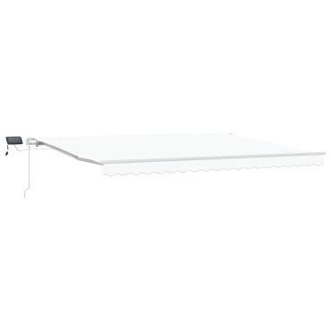 vidaXL Μηχανική Ανασυρόμενη Τέντα με LED Λευκή 450x350 εκ.