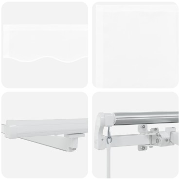 vidaXL Μηχανική Ανασυρόμενη Τέντα με LED Λευκή 450x350 εκ.