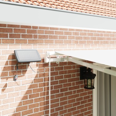 vidaXL Μηχανική Ανασυρόμενη Τέντα με LED Λευκή 450x350 εκ.