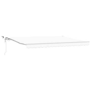 vidaXL Αυτόματη Ανασυρόμενη Τέντα με LED Λευκή 450x350 εκ.