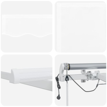 vidaXL Αυτόματη Ανασυρόμενη Τέντα με LED Λευκή 450x350 εκ.