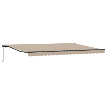 vidaXL Χειροκίνητη Ανασυρόμενη Τέντα Μπεζ 500x350 cm