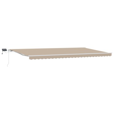 Χειροκίνητη Ανασυρόμενη Τέντα Μπεζ με LED 600x300 εκ, Ανασυρόμενη Τέντα vidaXL για πλαίσιο 6x3 μ Μπεζ