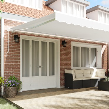 vidaXL Μηχανική Ανασυρόμενη Τέντα Λευκή 600x300 cm