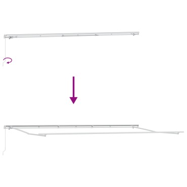 vidaXL Μηχανική Ανασυρόμενη Τέντα Λευκή 600x300 cm