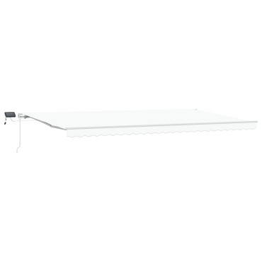 vidaXL Χειροκίνητη Ανασυρόμενη Τέντα με LED Λευκή 600x350 cm