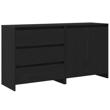 vidaXL 2- τεμ. μπουφέδες σε μαύρο καπλαμά 140x41x75cm 1 τεμ.