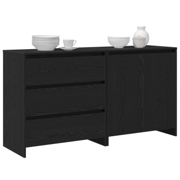 vidaXL 2- τεμ. μπουφέδες σε μαύρο καπλαμά 140x41x75cm 1 τεμ.
