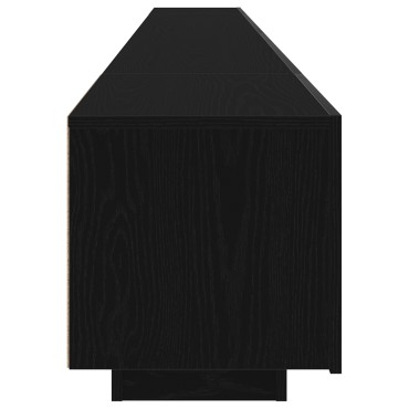 vidaXL Ντουλάπι τηλεόρασης με LED φώτα Μαύρο Δρυς 300x35x40cm Κατασκευασμένο από Ξύλο