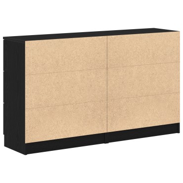 vidaXL Μπουφέδες 2 τεμ. Μαύρο Δρυς 60x30x70cm Επεξεργασμένο ξύλο