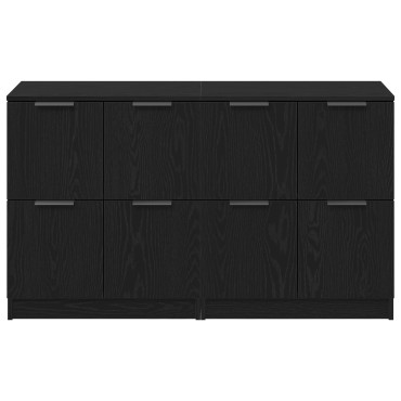 vidaXL Μπουφέδες 2 τεμ. Μαύρο Δρυς 60x30x70cm Επεξεργασμένο Ξύλο