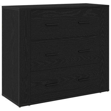vidaXL Sideboards 3 τεμ. Μαύρος Δρυς Επεξεργασμένο Ξύλο 240x33x70cm