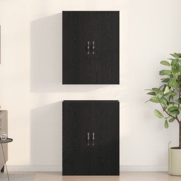 vidaXL Ντουλάπες 2 τεμ. Μαύρος Δρυς 69,5x34x180cm Επεξεργασμένο ξύλο