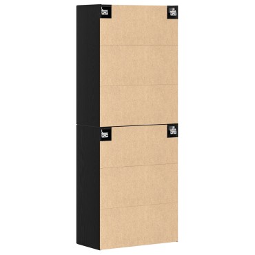 vidaXL Ντουλάπες 2 τεμ. Μαύρος Δρυς 69,5x34x180cm Επεξεργασμένο ξύλο