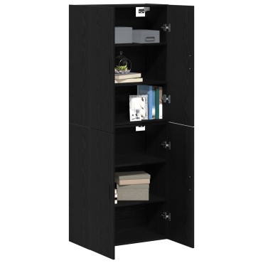 vidaXL Ντουλάπες 2 τεμ. Μαύρη Δρυς 69,5x34x180cm Επεξεργασμένο Ξύλο