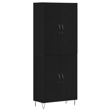 vidaXL Υψηλή Βαθμίδα Μαύρο Δρυς 69,5x34x180cm Επεξεργασμένο Ξύλο 1 τεμ.