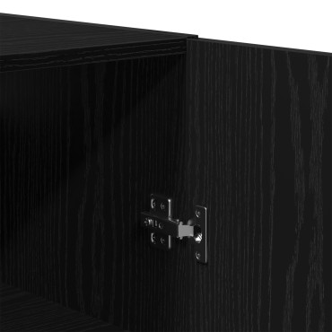 vidaXL Υψηλή Βαθμίδα Μαύρο Δρυς 69,5x34x180cm Επεξεργασμένο Ξύλο 1 τεμ.