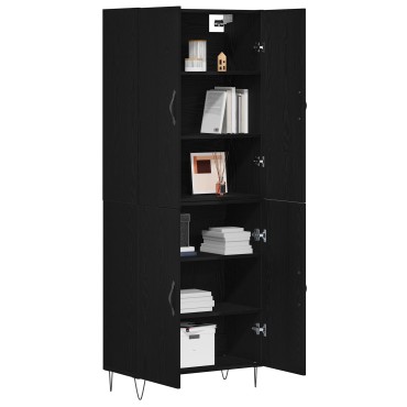 vidaXL Υψηλή Βαθμίδα Μαύρο Δρυς 69,5x34x180cm Επεξεργασμένο Ξύλο 1 τεμ.