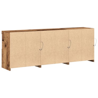 vidaXL Μπουφές με LED Φώτα Παλιό Ξύλο 181.5x37x67cm από Μηχανικά Ξύλα 1 τεμ.