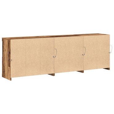 vidaXL Μπουφές με LED Φώτα Παλιού Ξύλου 202x37x67cm Κατασκευασμένο Ξύλο 1 τεμ.