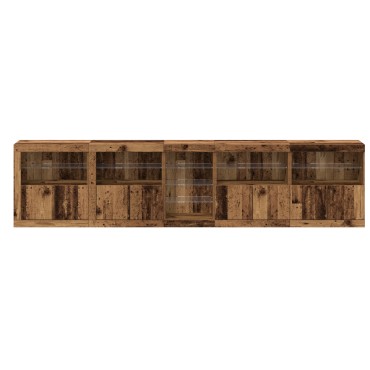 VidaXL μπουφές με φώτα LED Παλιό ξύλο 283x37x67cm Επεξεργασμένου ξύλου 1 τεμ.