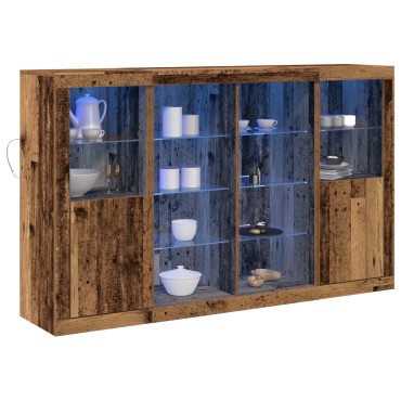 Μπουφές vidaXL με LED Φώτα Παλαιό Ξύλο 163x37x100cm Κατασκευασμένο Ξύλο 1 τεμ.