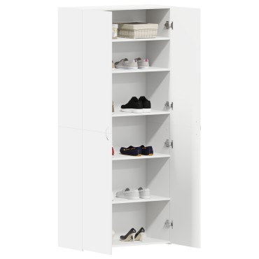 vidaXL Ντουλάπι Υποδημάτων Λευκό 80x35.5x180cm Επεξεργασμένο Ξύλο