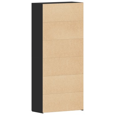 vidaXL Ντουλάπα παπουτσιών Μαύρη 80x35,5x180cm Επεξεργασμένο ξύλο