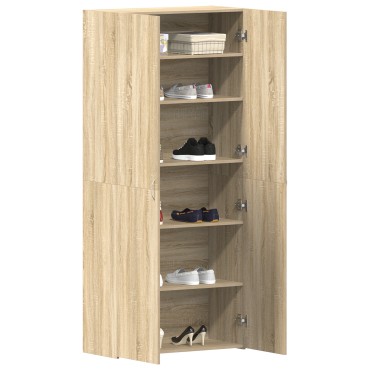 vidaXL Ντουλάπα Παπουτσιών Σονόμα 80x35,5x180cm Επεξεργασμένο Ξύλο