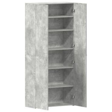 vidaXL Ντουλάπα Παπουτσιών Σκυρόδεμα Γκρι 80x35,5x180cm Επεξεργασμένο Ξύλο
