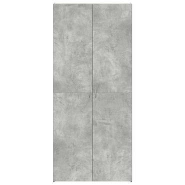 vidaXL Ντουλάπα Παπουτσιών Σκυρόδεμα Γκρι 80x35,5x180cm Επεξεργασμένο Ξύλο